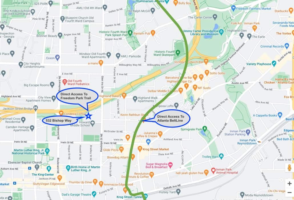 Area map for 532 Bishop Way, Atlanta GA 